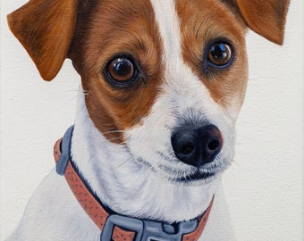 Jack Russel huisdier portret origineel olieverfschilderij