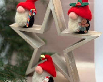 Hand-felted Christmas gnome – Winter decoration mini figure | Felt Christmas decoration Christmas gift