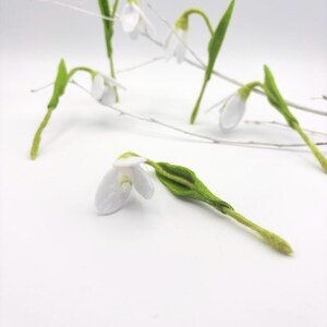 Schneeglöckchen aus Filz – Handgefertigte Blumen | Dekoration, Geschenk Frühling