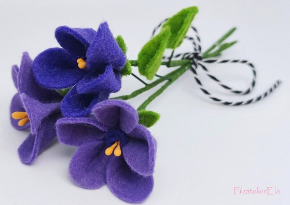 Veilchenstrauß aus Filz – Handgefertigte Blumen | Dekoration, Geschenk Frühling