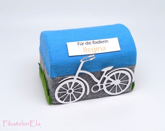 Fahrrad Gutschein Geld Geschenkverpackung individualisierbar