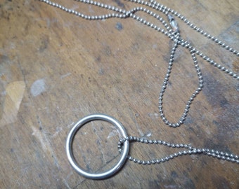 Silber 925 Kreis Ring an der langen Leine