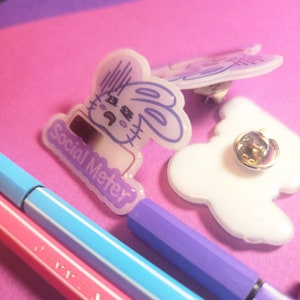 Anti-Social Meter | Cute | Shrink Plastic With Resin | Shrink Plastic | Pin