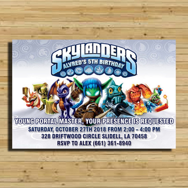 Skylanders Birthday Party Invitations Skylanders Birthday Etsy