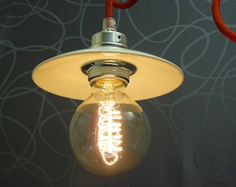 Lampe suspendue avec câble textile et kl. abat-jour