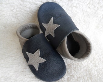 Krabbelschuhe Lederpuschen Taufschuhe Babypuschen personalisierte Schuhe Geburtsgeschenk Taufe Krabbelpuschen