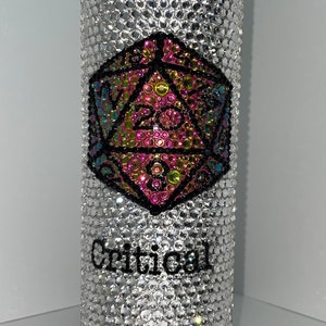 D20 Critical Rhinestone tumbler