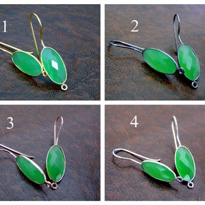Gemstone Earring Supply, Gemstone Gold Earring, Golden Loop Earrings, Gold Hook Earrings, Gemstone Dangle Earrings, Green Chalcedony Earring
