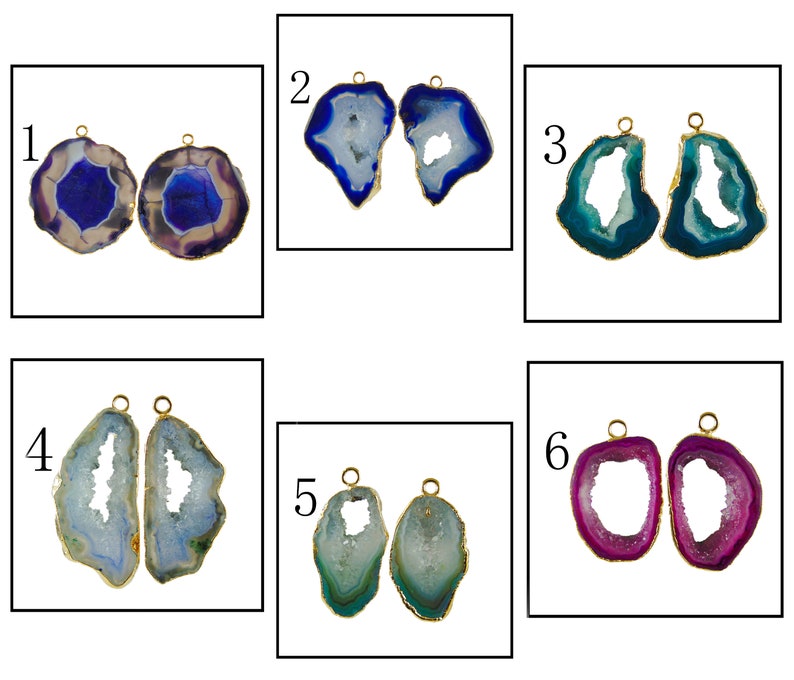 Blue Green Natural Geode Slice Druzy Gold Plated Fashion Designer Connector DIY Blue Green Natural Geode Slice Druzy Gold Plated Fashion Designer Connector DIY