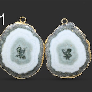 Solar Quartz Geode Druzy, DIY Geode Earring, Geode Connectors, Multi Geode Druzy Gold Plated Earrings Pairs Connectors, Finding Jewelry 4399