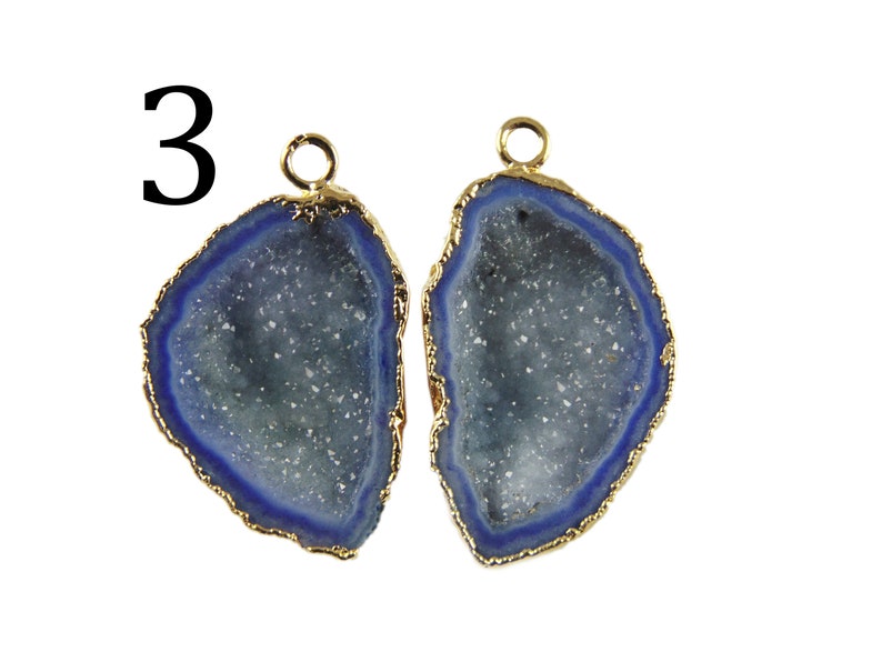 Rare Geodes Finding DIY Jewelry Making Supplies Red Earrings Components Purple Cave Geode Gold Plated Earring Connectors DIY Earrings