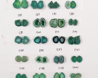 15-22 mm of beautiful Tiny Natural druzy agate Green geode pair, geode druzy agate pair making jewelry, druzy agate pair for jewelry LS15