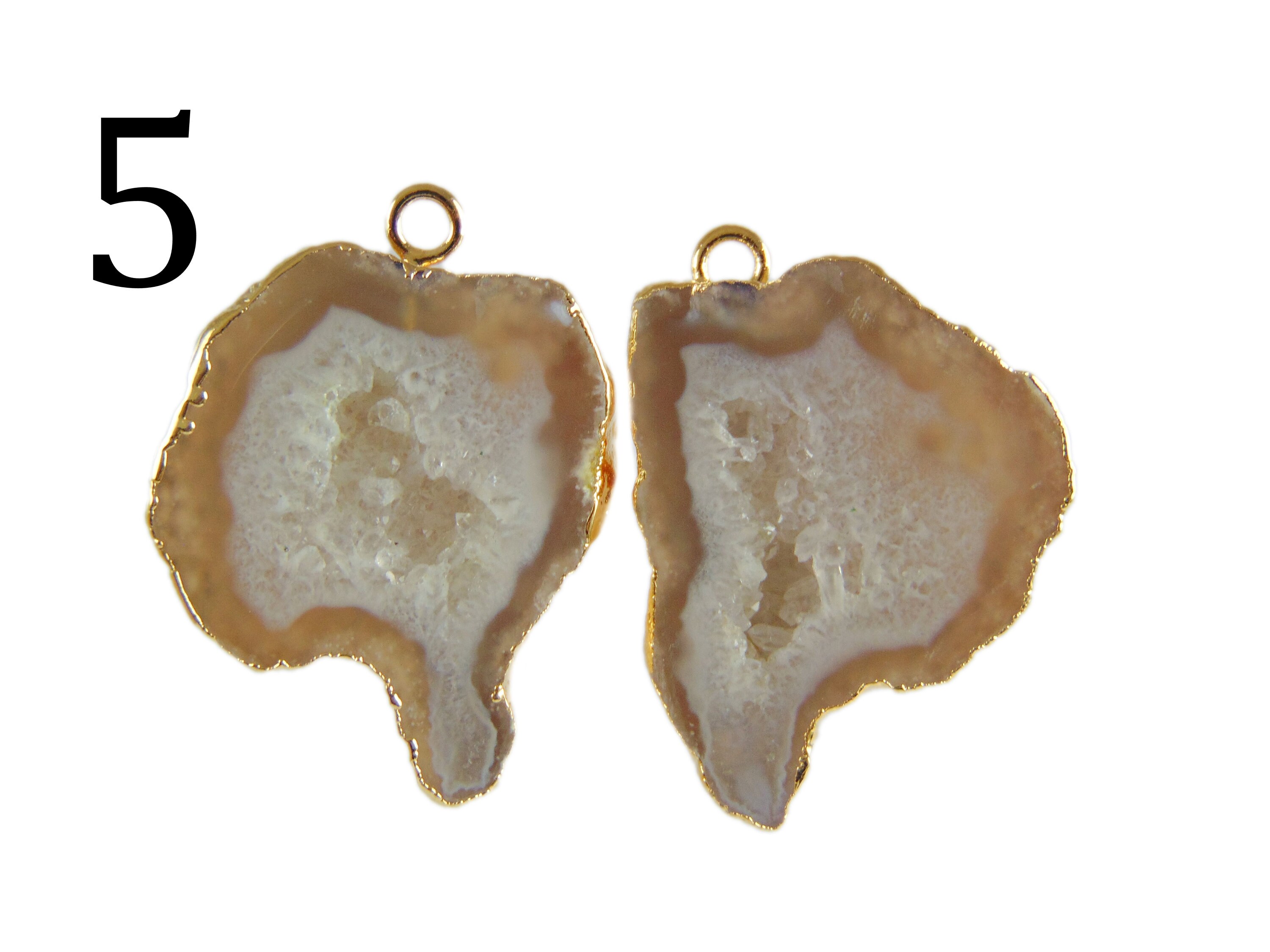 Boucles d'oreilles tranche d'agate - France