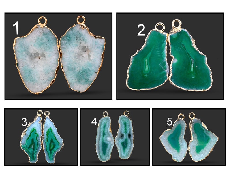 Blue Green Natural Geode Slice Druzy Gold Plated Fashion Designer Connector DIY Blue Green Natural Geode Slice Druzy Gold Plated Fashion Designer Connector DIY