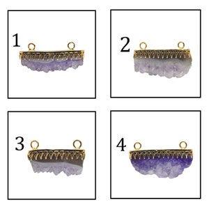 Natural Raw Amethyst Slice, Purple Amethyst, Gold Plated Amethyst Pendant, Stalactite Amethyst, DIY Necklace, Amethyst Slab, Amethyst Druzy