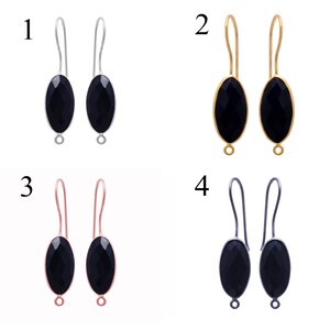 Gemstone Earring Supply, Gemstone Gold Earring, Golden Loop Earrings, Gold Hook Earrings, Gemstone Dangle Earring, Black Onyx Earrings