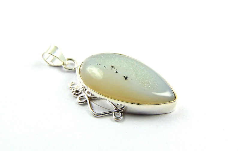 Silver Plated Pendant,Geode Stone Pendant,Agate Pendant,Sugar Well Window Druzy Natural Gemstone Pendant,Connector Supply Making Charms 5
