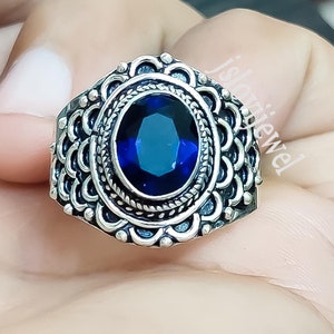 Oval Tanzanite Ring: Handmade 925 Sterling Silver Band