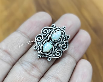 Opal Ring Women - October Birthstone - Two Gemstone Statement Jewellery For Mom & Wife