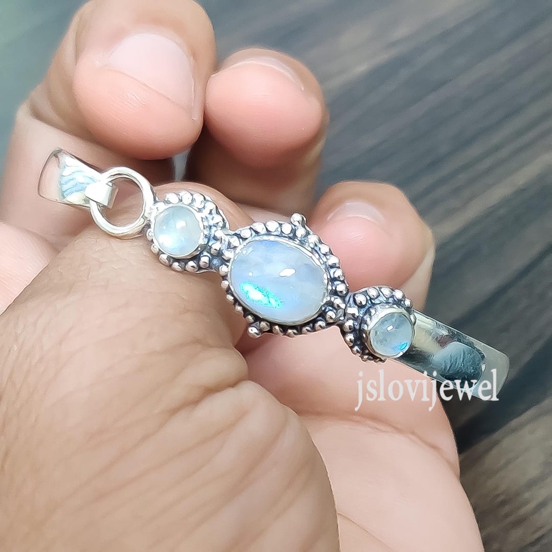Bracelet De Cheville Argent 925 Pierre De Lune Double Couche - Bijou Femme Été Plage - Cadeau Élégant
