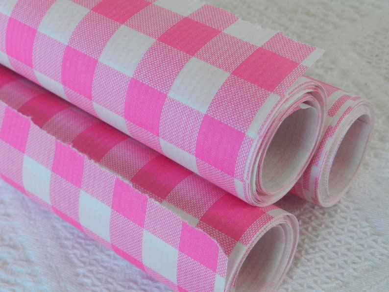 Geschenkpapier Vichy Pink Fluor, 3mx30cm Bild 2