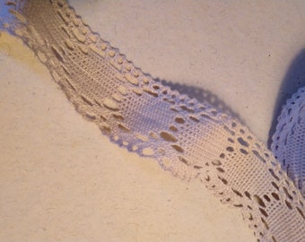 Large bordure au crochet, rose vintage, 1 m