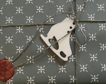 Flores para envolver regalos en gris, 3mx35cm