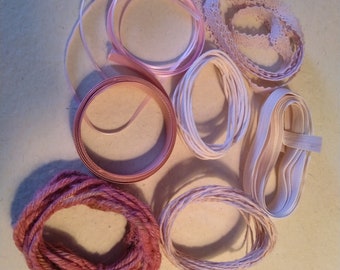 Juego de cintas de regalo rosa