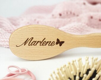 BROSSE À CHEVEUX AVEC NOM, cadeau pour les filles, brosse à cheveux personnalisée pour enfants en bois