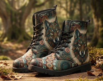 Savage Wolf Stride Boots: Vegan Leather Ankle-High Footwear