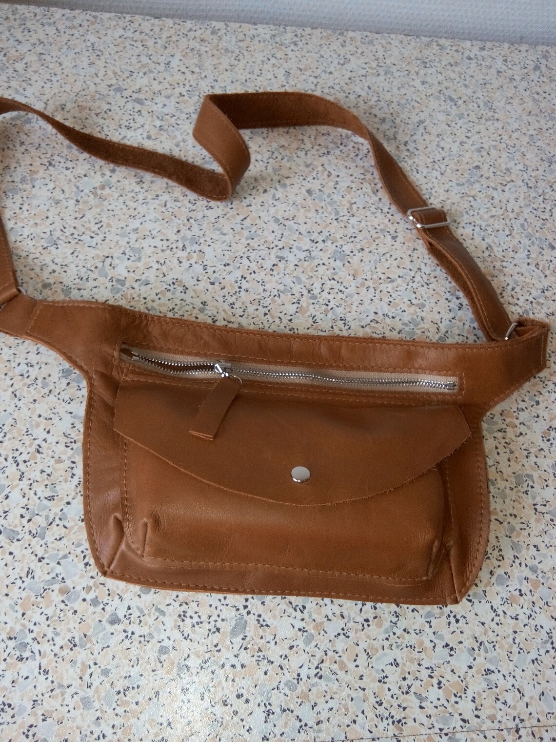 Belly bag made of genuine leather. Etsy