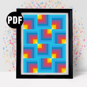 Geometric Cross Stitch Pattern: Modern Wall Art (PDF Download)