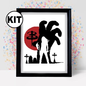 Kreuzstich Set - Film Kreuzstich Stickmuster - Stickmuster - Stickpackung - Horror Kreuzstich - Alter Film - K-455