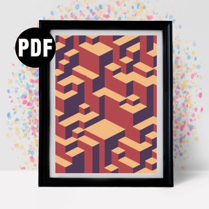 Geometric Cross Stitch Pattern: Modern Abstract Design (PDF Download)
