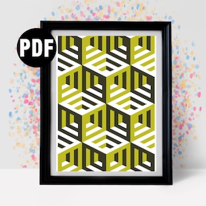 Geometrisches Kreuzstichmuster: Moderne Wandkunst (PDF Download)