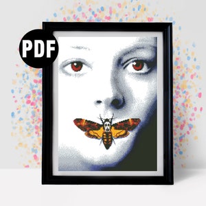 Movie Cross stitch pattern - for beginners - Embroidery Designs - Needlepoint Kits - horror - Old Movie - pdf Instant Download-PT-949