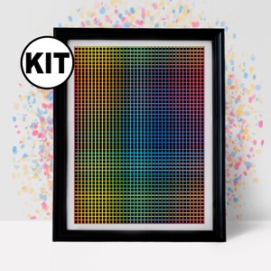 Geometric Cross Stitch Kit: Beginner Needlepoint Embroidery K-887