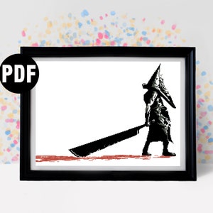 Movie Cross stitch pattern - for beginners - Embroidery Designs - Needlepoint Kits - horror - Old Movie - pdf Instant Download-PT-950