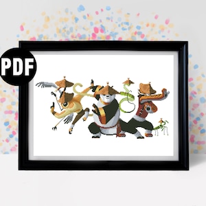 Cartoon Cross stitch pattern - for beginners - Embroidery Designs - Needlepoint Kits - pdf Instant Download - PT-1054