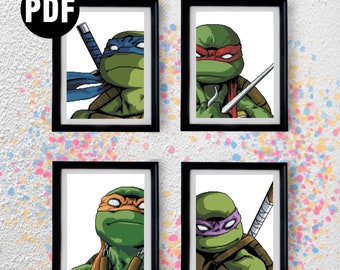 Cartoon Cross Stitch Pattern Set: Modern Movie Decor (PDF Download) ST-28