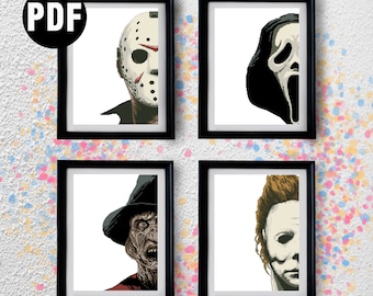 Horror Movie Cross Stitch Pattern Set: Beginner Embroidery (PDF Download) ST-27