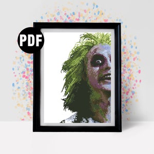 Movie Cross stitch pattern - for beginners - Horror Embroidery Designs - Needlepoint Kits -Old Movie - pdf Instant Download-PT-1064