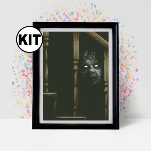 Kreuzstich Stickpackung - Film Kreuzstich Stickmuster - Stickmuster - Stickpackung - Horror Kreuzstich - Clown - K-1053