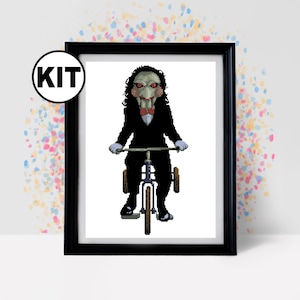 Cross Stitch KIT - Movie Cross stitch pattern - Embroidery Designs - Needlepoint Kits - horror cross stitch - clown - Old Movie - K-1003