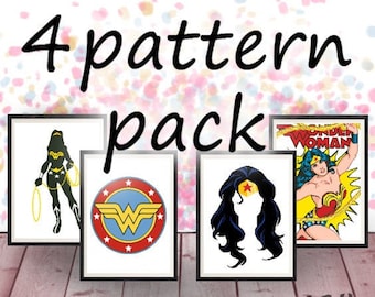 Cross Stitch Pattern Pack: Modern Movie Decor (PDF Download) T-04