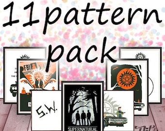 Cross Stitch Pattern Pack: 11 Beginner Embroidery Designs (PDF Download) ST-06