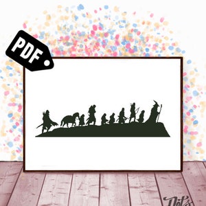 初心者向けシルエット クロスステッチ パターン - ドワーフ - ファンタジー - モダン - 刺繍 - ニードルポイント キット - pdf 即時ダウンロード - PT-130