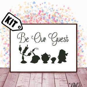 Cross Stitch KIT for beginner - Needlepoint - Embroidery - Cartoon cross stitch pattern - silhouette kit - wall art - K-37