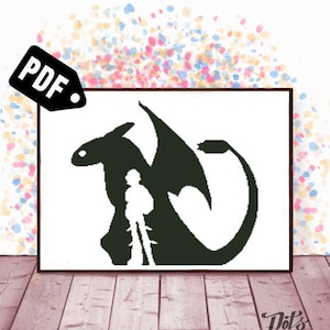 Patrón de punto de cruz - para principiantes - Diseños de bordado - Kits de bordado - Dibujos animados - silueta - simple - fácil - PT-188