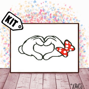 Kreuzstich Stickpackung für Anfänger - Nadelspitze - Stickerei - Nadelspitze - Cartoon Kreuzstich Muster - Love - einfach - K-252